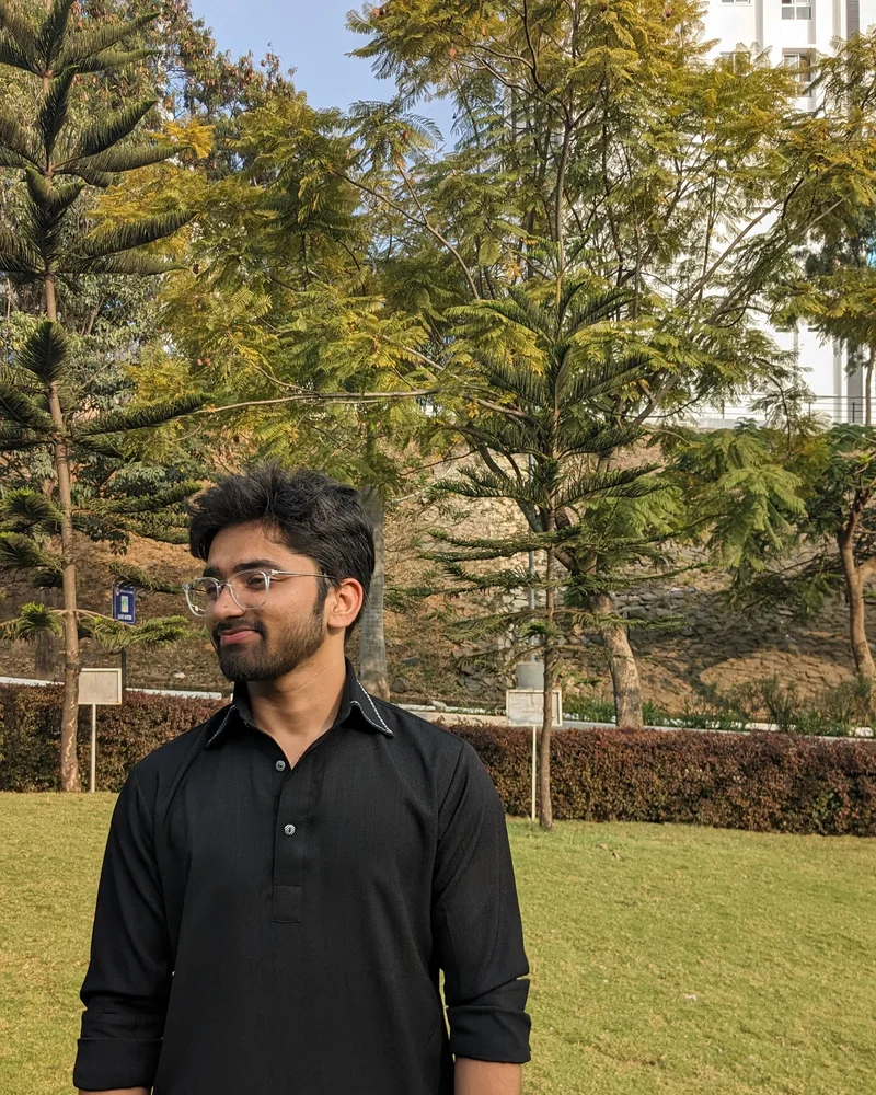 Portrait of Aalishan outdoors